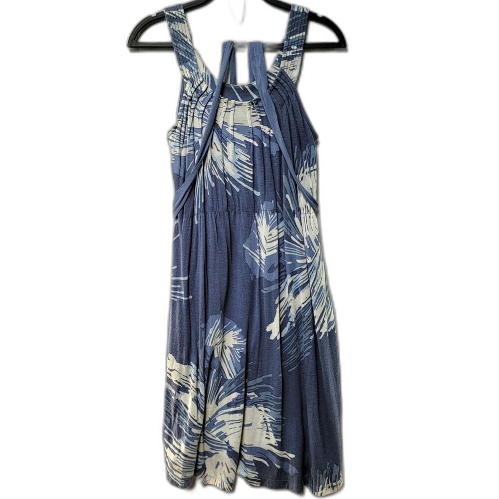 Anthropologie Periwinkle Modal Dress w POCKETS & Belt Floral Abstract Print XS - Picture 3 of 13